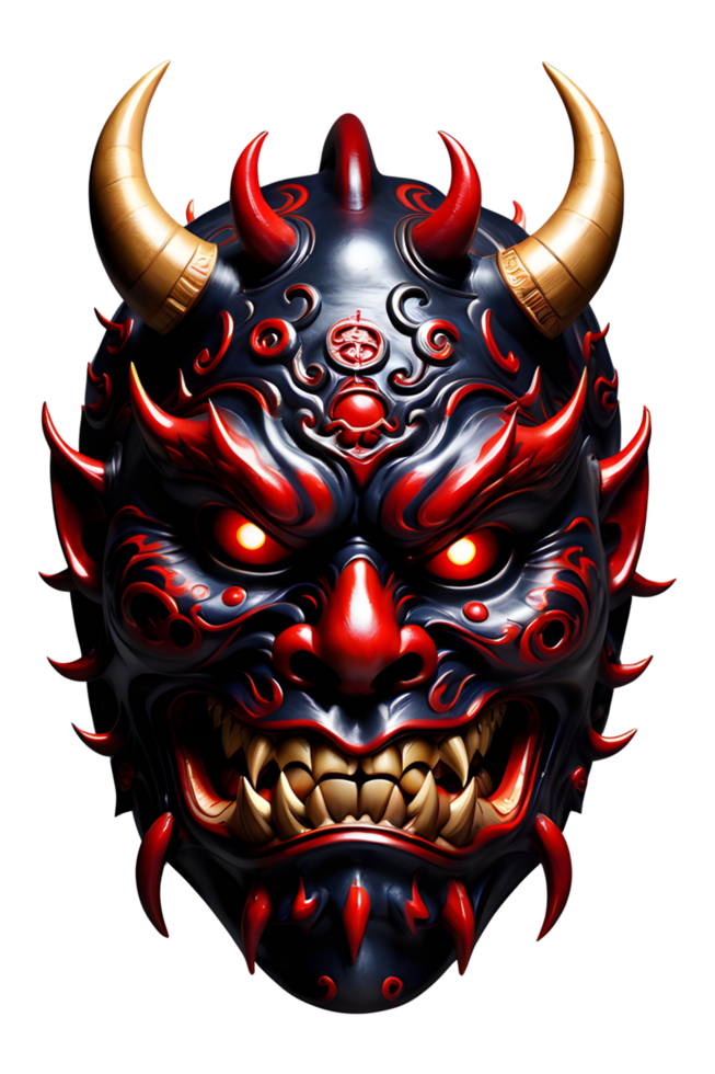 AI generated Oni mask, Japanese mask, Devil mask PNG transparent background