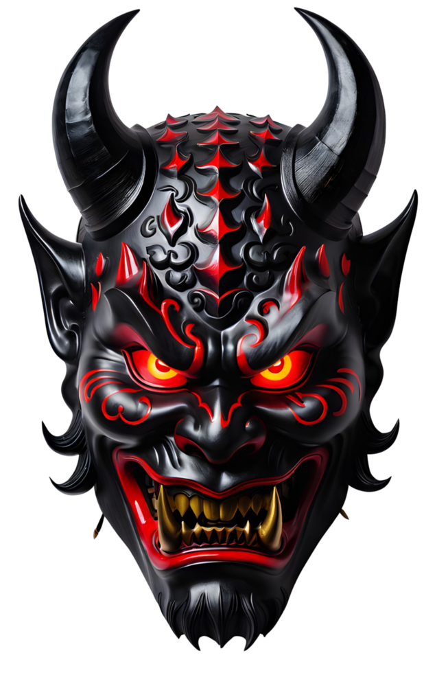 AI generated Oni mask, Japanese mask, Devil mask PNG transparent background