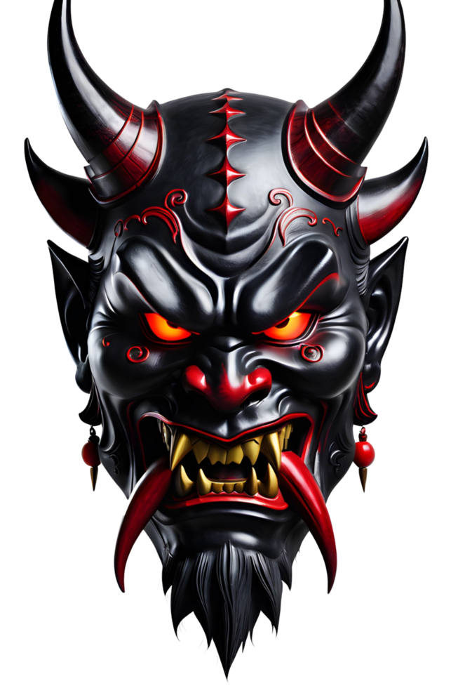 AI generated Oni mask, Japanese mask, Devil mask PNG transparent background
