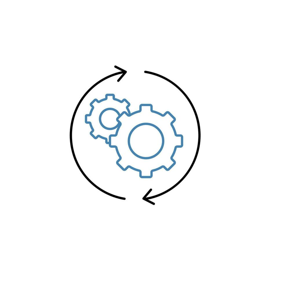 Process concept line icon. Simple element illustration. Process concept outline symbol design. vector