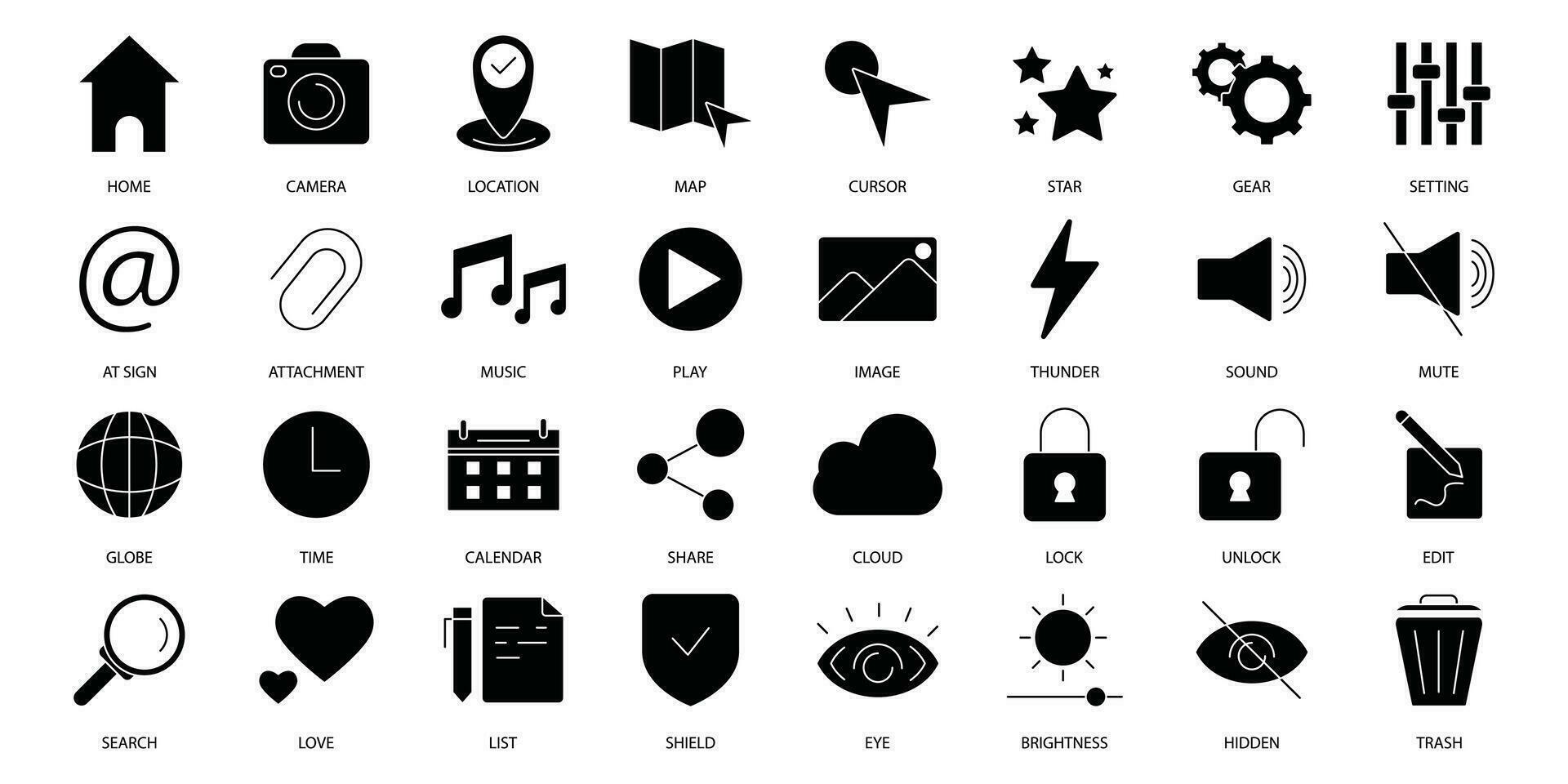 User interface icons set. Set of editable stroke icons.Vector set of User interface vector