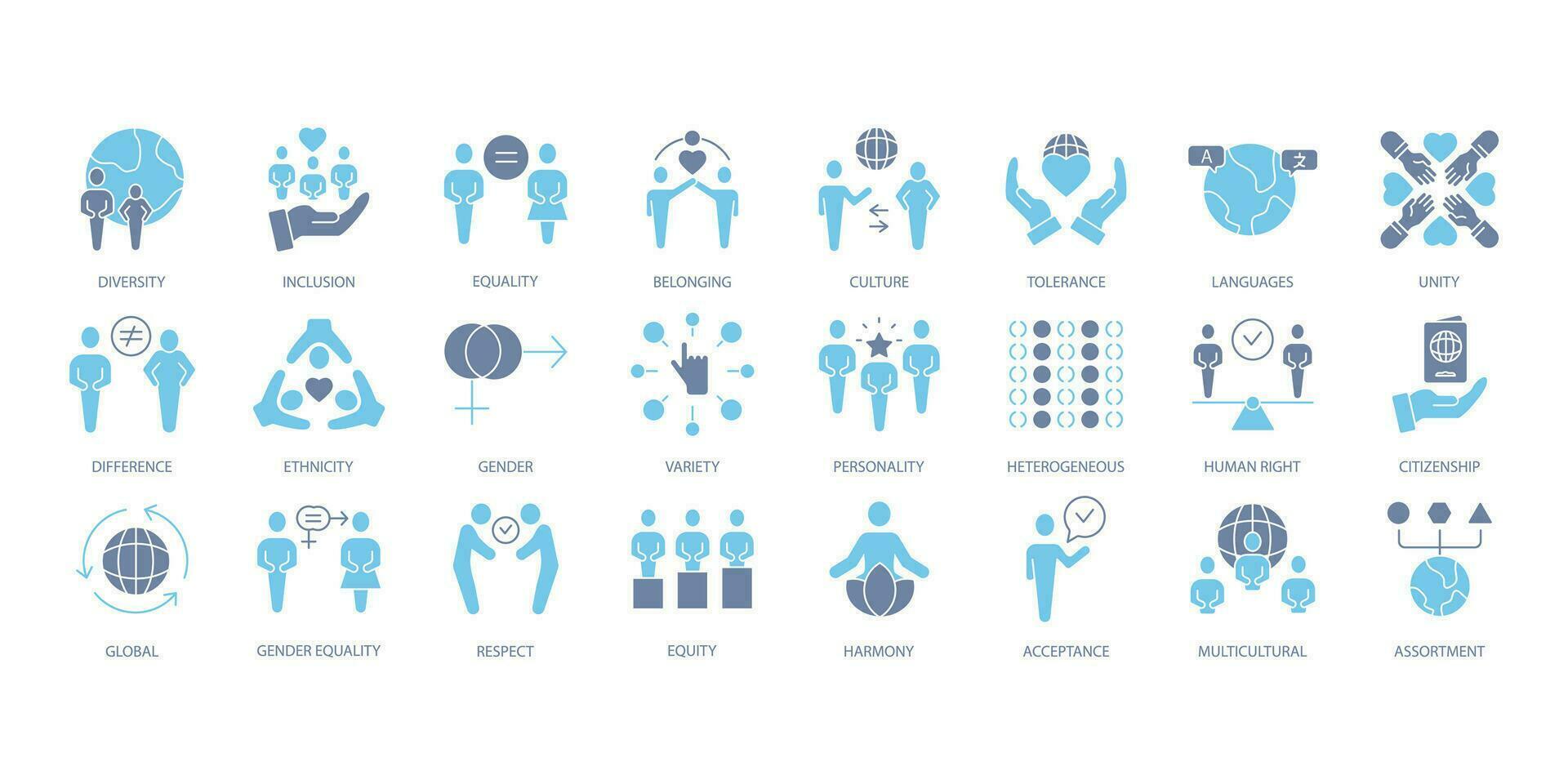 diversidad íconos colocar. conjunto de editable carrera iconos.vector conjunto de diversidad vector