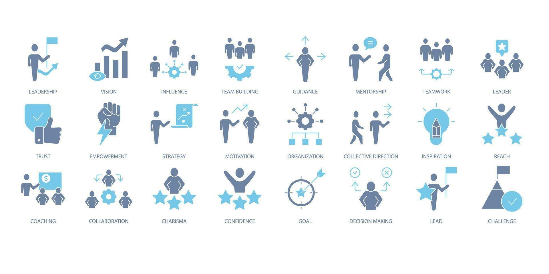 Leadership icons set. Set of editable stroke icons.Vector set of Event Leadership vector