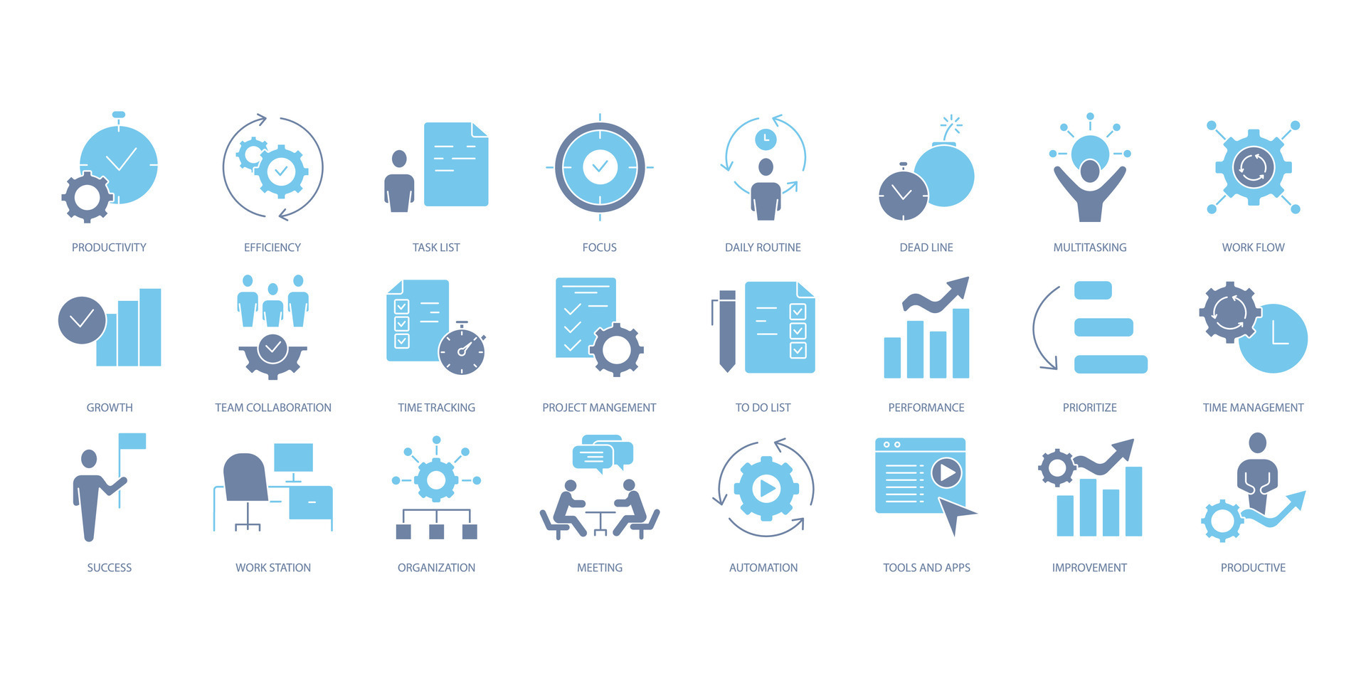 Productivity Icons Set Set Of Editable Stroke Icons Vector Set Of Productivity Icons Set Set Of Editable Stroke Icons Vector Set Of