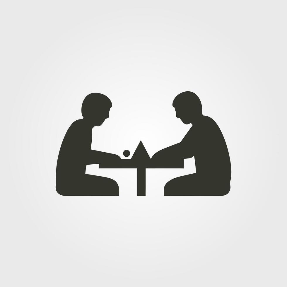 Two friends playing a game icon - Simple Vector Illustration