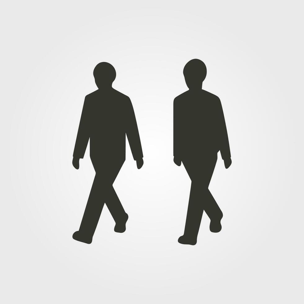 Two people walking side-by-side icon - Simple Vector Illustration