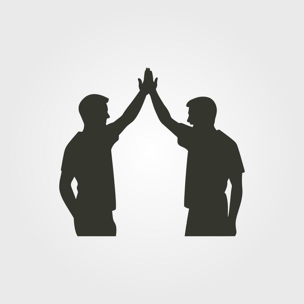 Two friends high-fiving icon - Simple Vector Illustration