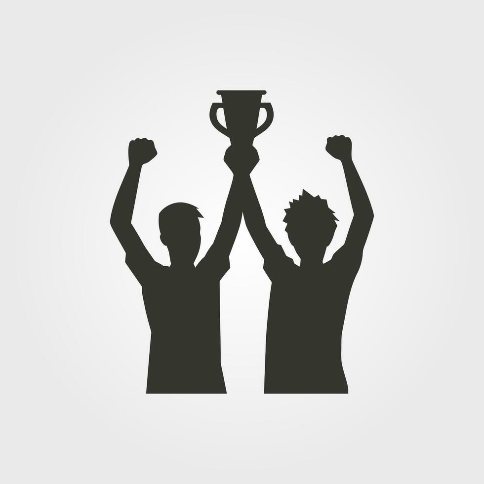 Friends celebrating a win icon - Simple Vector Illustration