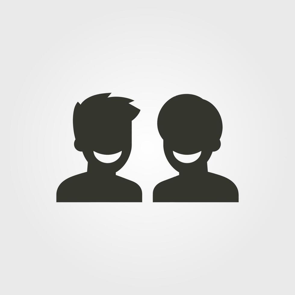 Two friends sharing a joke icon - Simple Vector Illustration