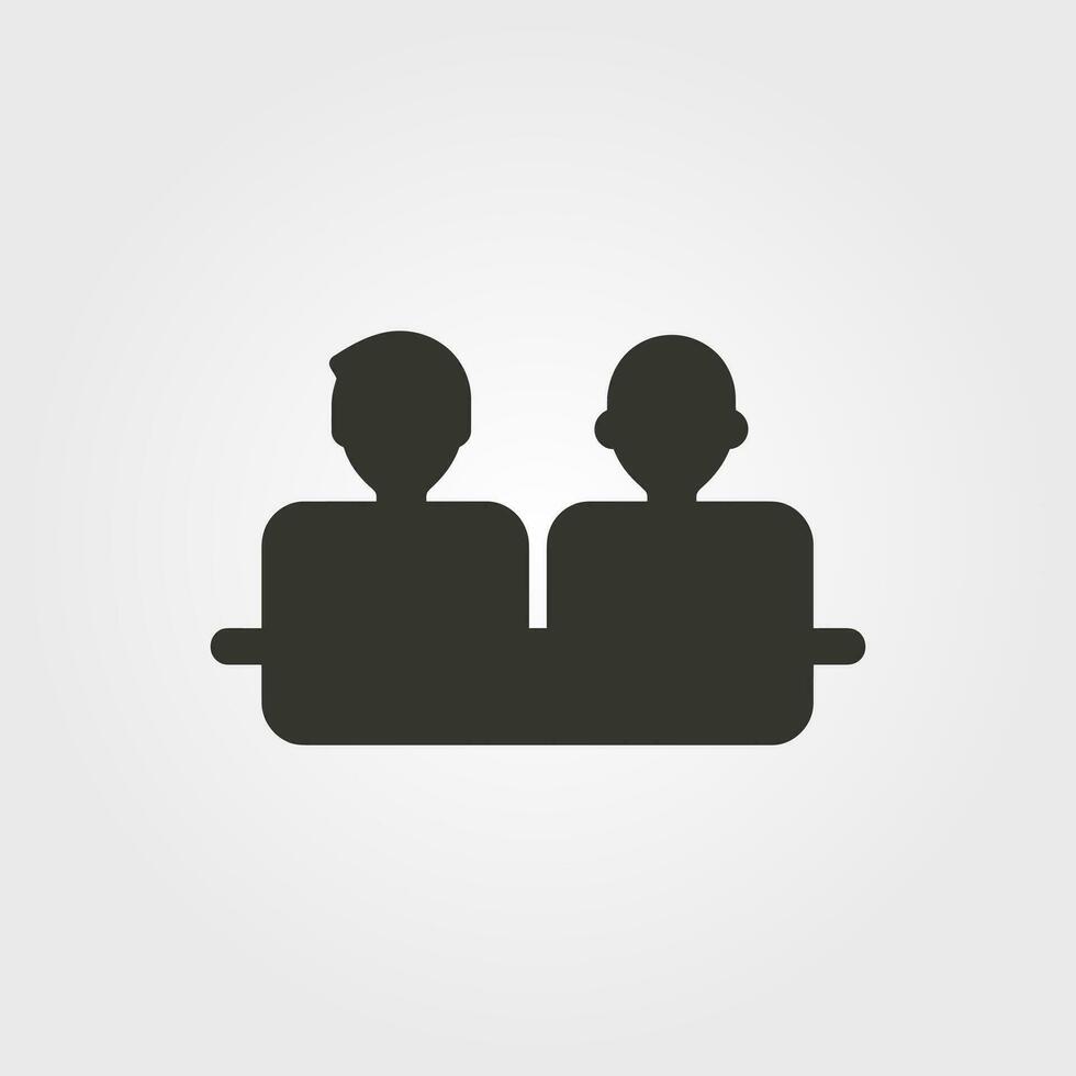 Two friends watching a movie icon - Simple Vector Illustration