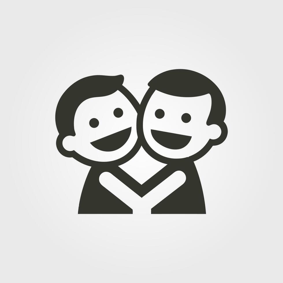 Friends making each other laugh icon - Simple Vector Illustration