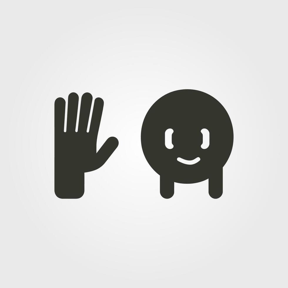 Friends saying goodbye icon - Simple Vector Illustration