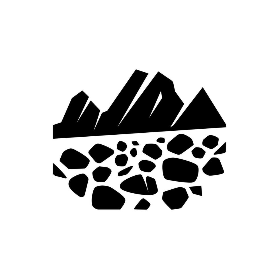 rocas cayó en el la carretera icono - sencillo vector ilustración