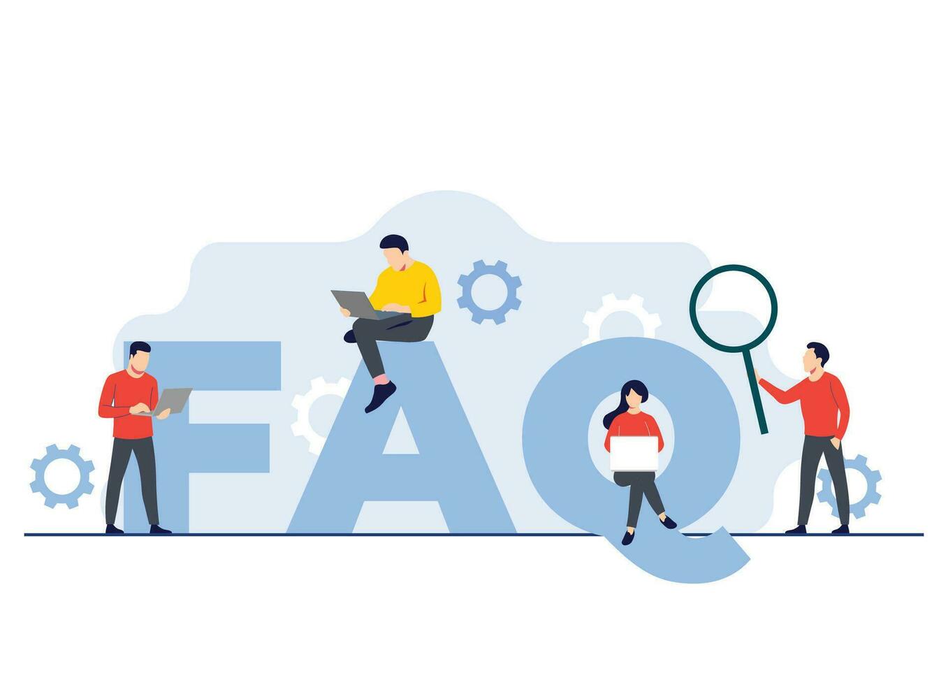 Frequently asked questions concept flat illustration vector template, FAQ concept for landing page, mobile app, web banner, infographics