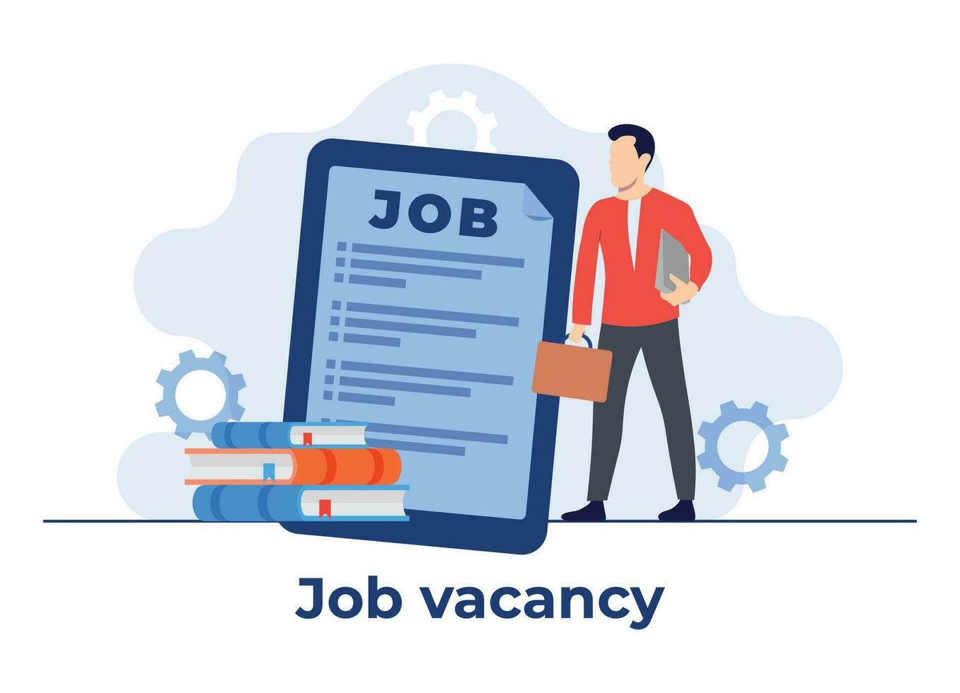 Unemployed or job candidate seeking job opportunities, Job Search, Recruitment, HR, Hiring employees concepts for landing page, web banner, social media, infographic, mobile apps vector