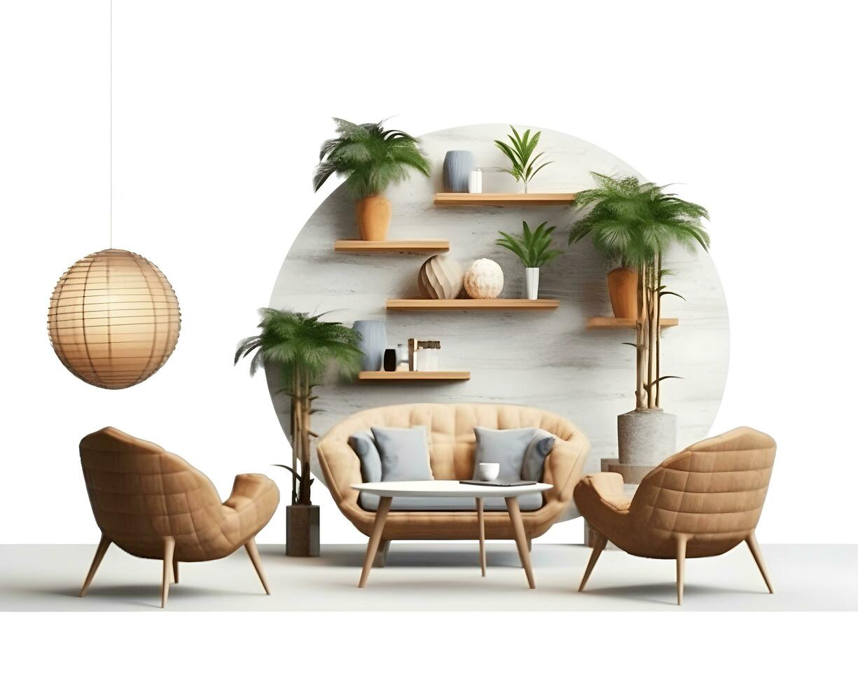 AI generated interior design concept home modern architecture furniture object idea generative Ai. photo