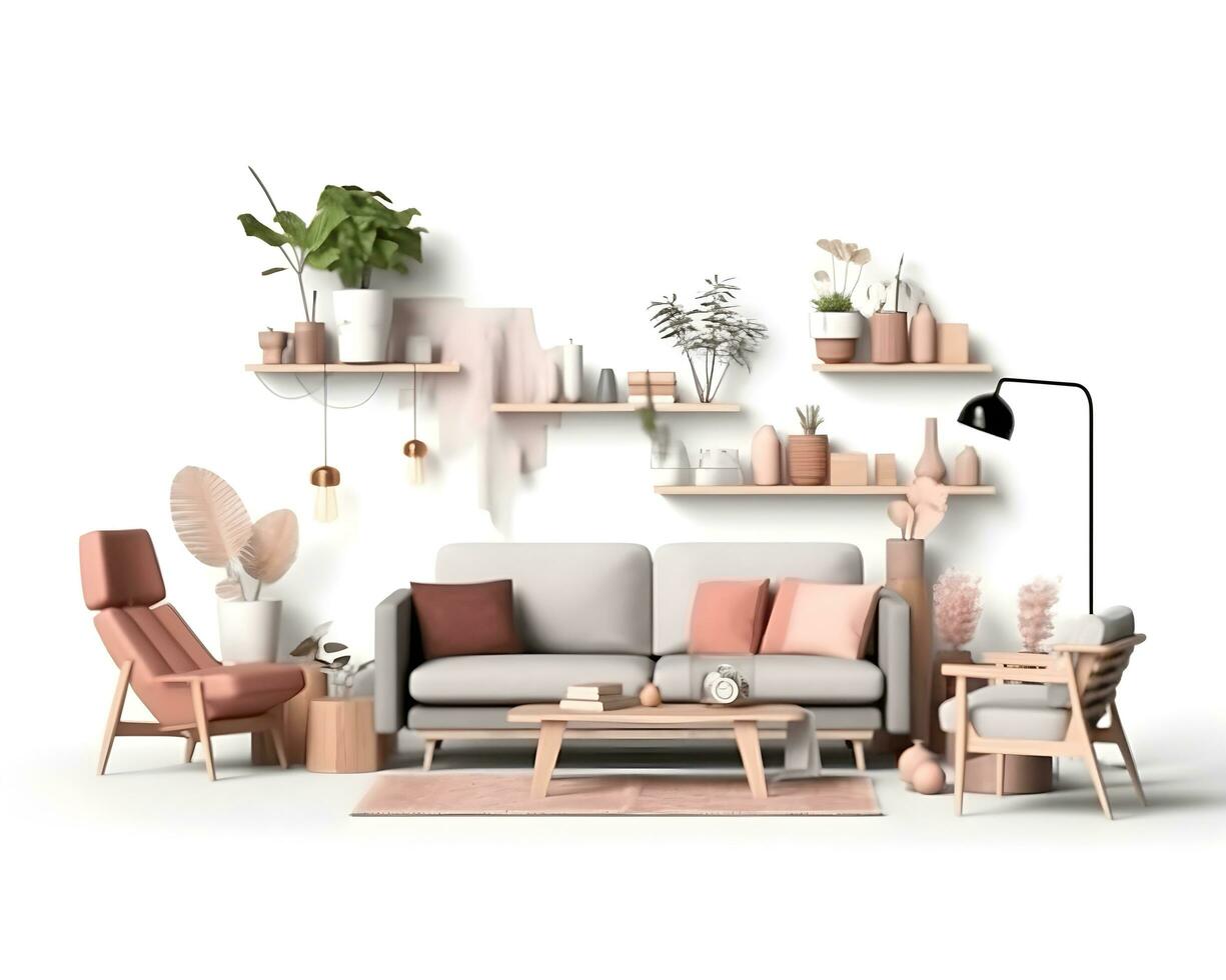 AI generated interior design concept home modern architecture furniture object idea generative Ai. photo