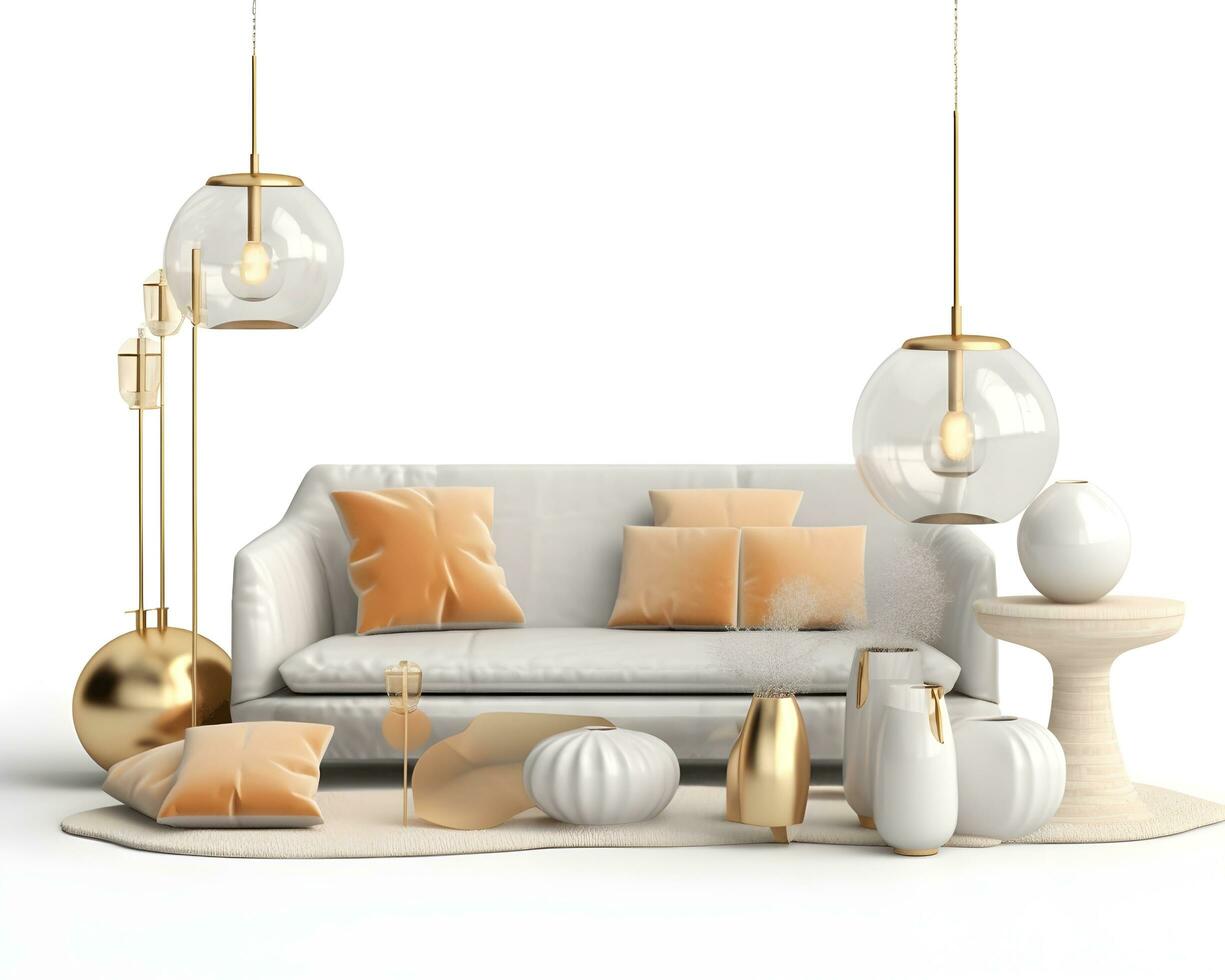 AI generated interior design concept home modern architecture furniture object idea generative Ai. photo