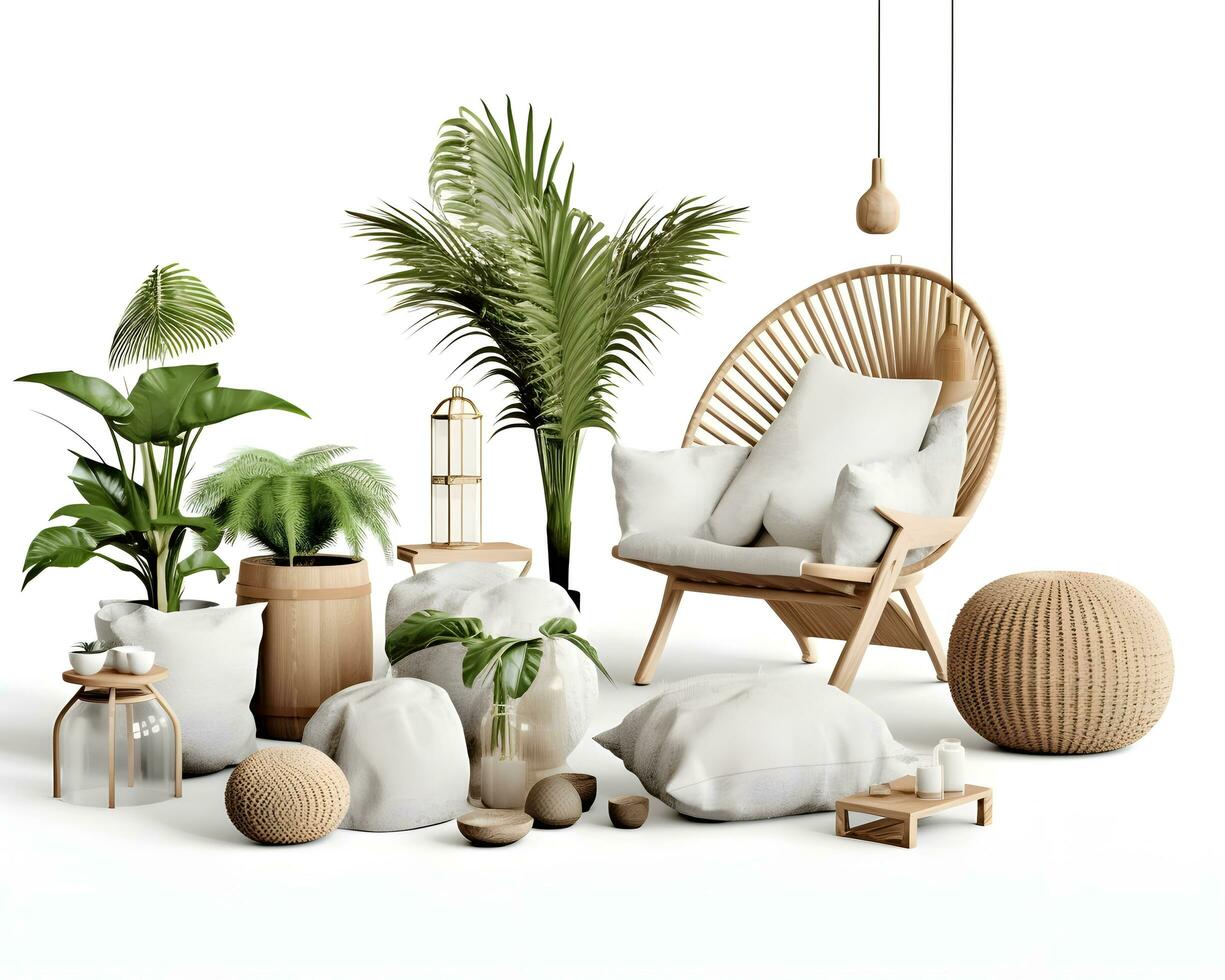 AI generated interior design concept home modern architecture furniture object idea generative Ai. photo