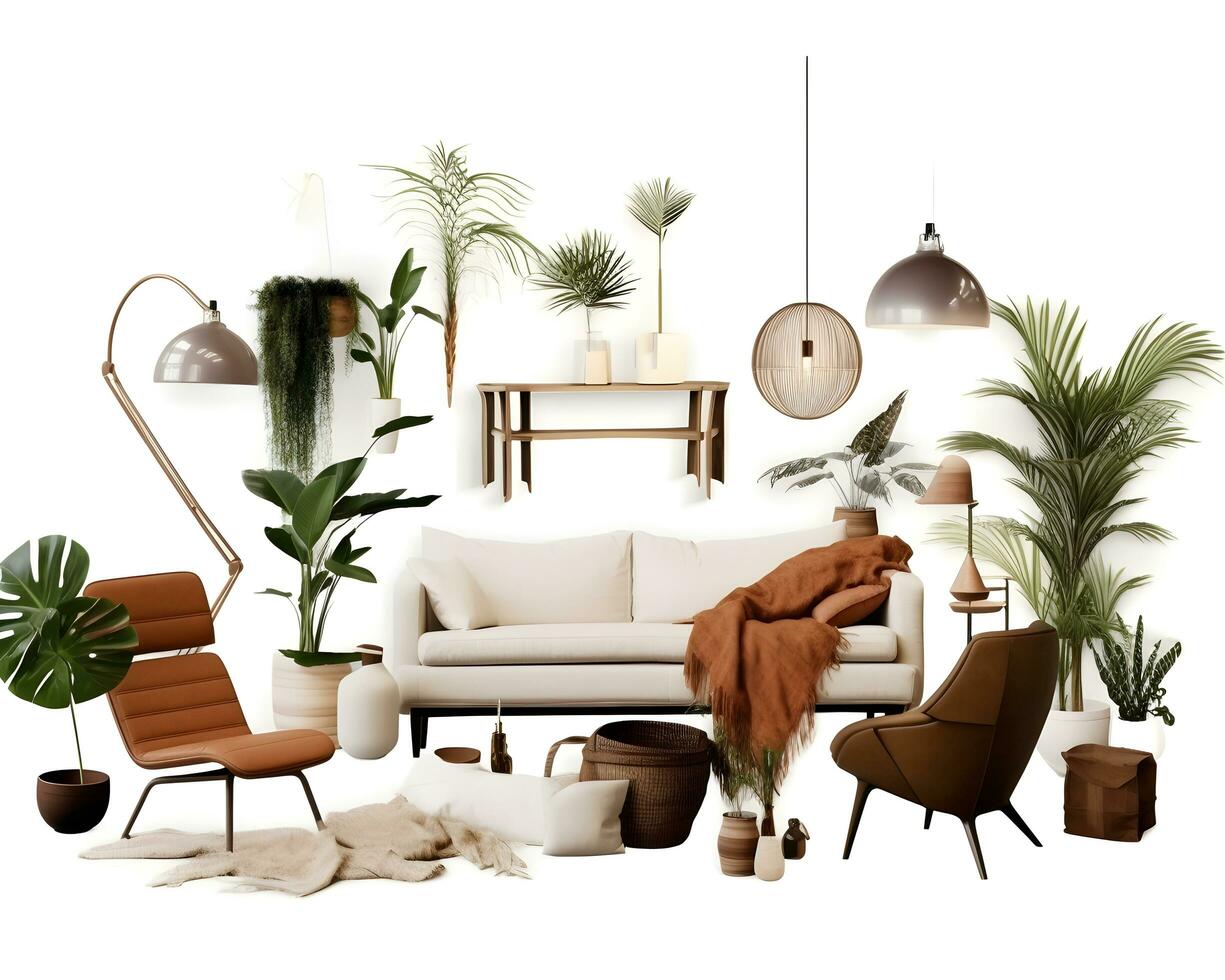 AI generated interior design concept home modern architecture furniture object idea generative Ai. photo