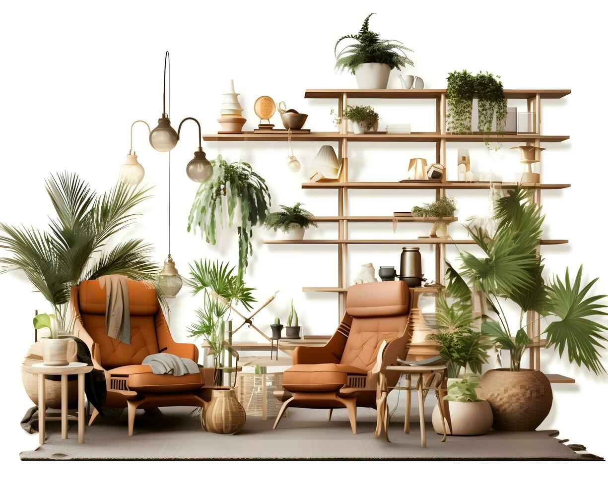AI generated interior design concept home modern architecture furniture object idea generative Ai. photo