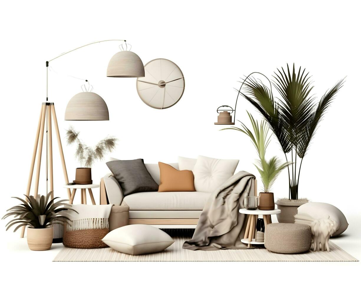 AI generated interior design concept home modern architecture furniture object idea generative Ai. photo