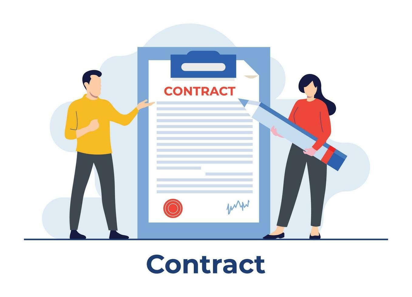 Signed paper deal contract flat illustration vector template, Agreement, document, People signing contracts, Making a business deal, Agreements document with signature and approval stamp