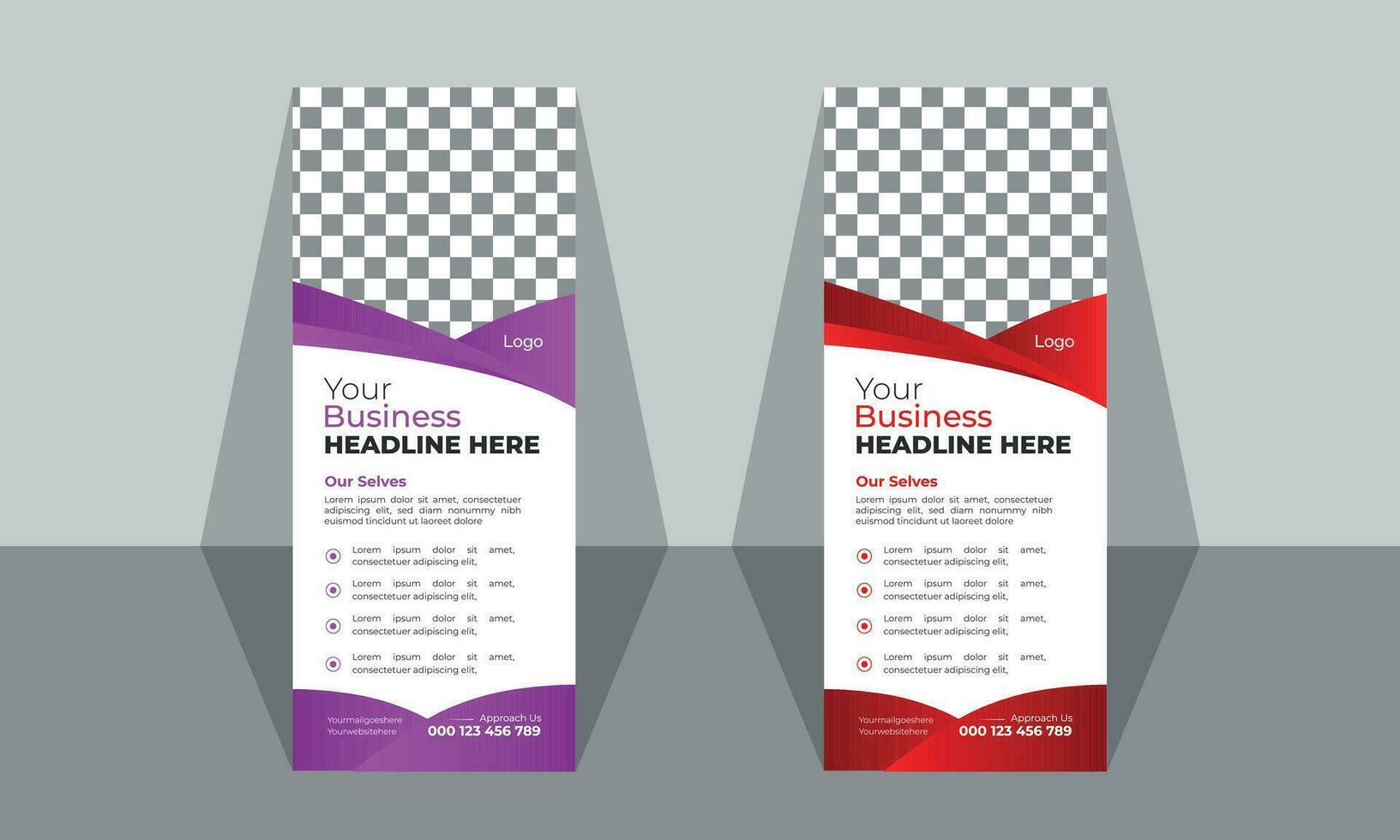 vector gradient business roll up banner vertical set.