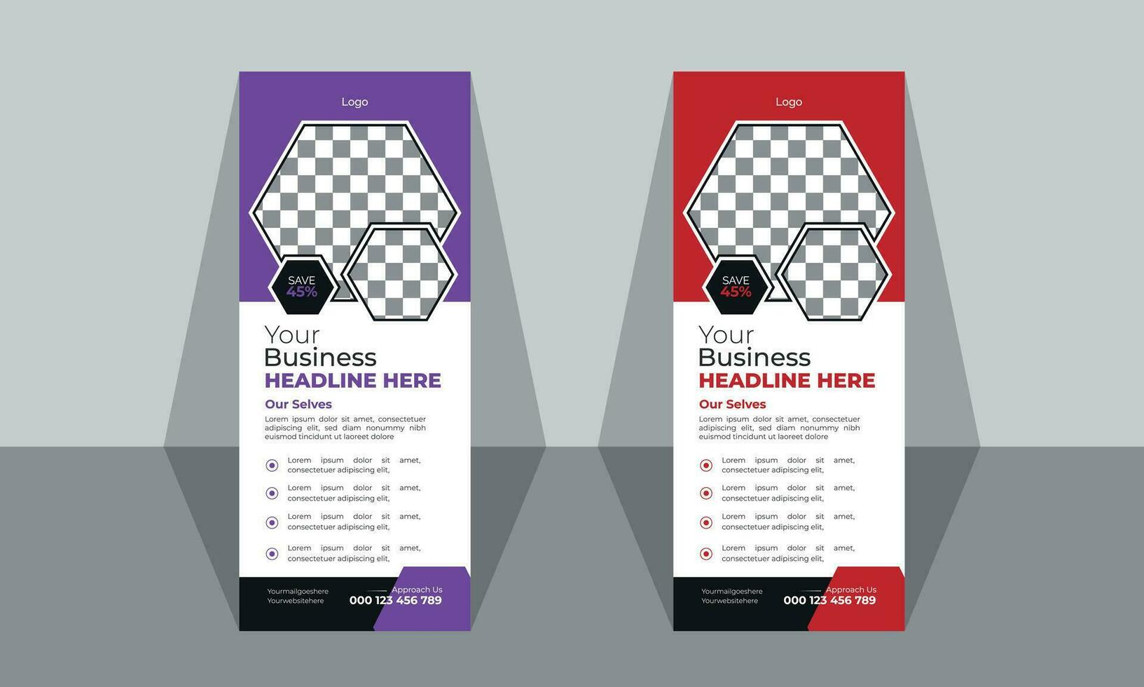 vector gradient business roll up banner vertical set.