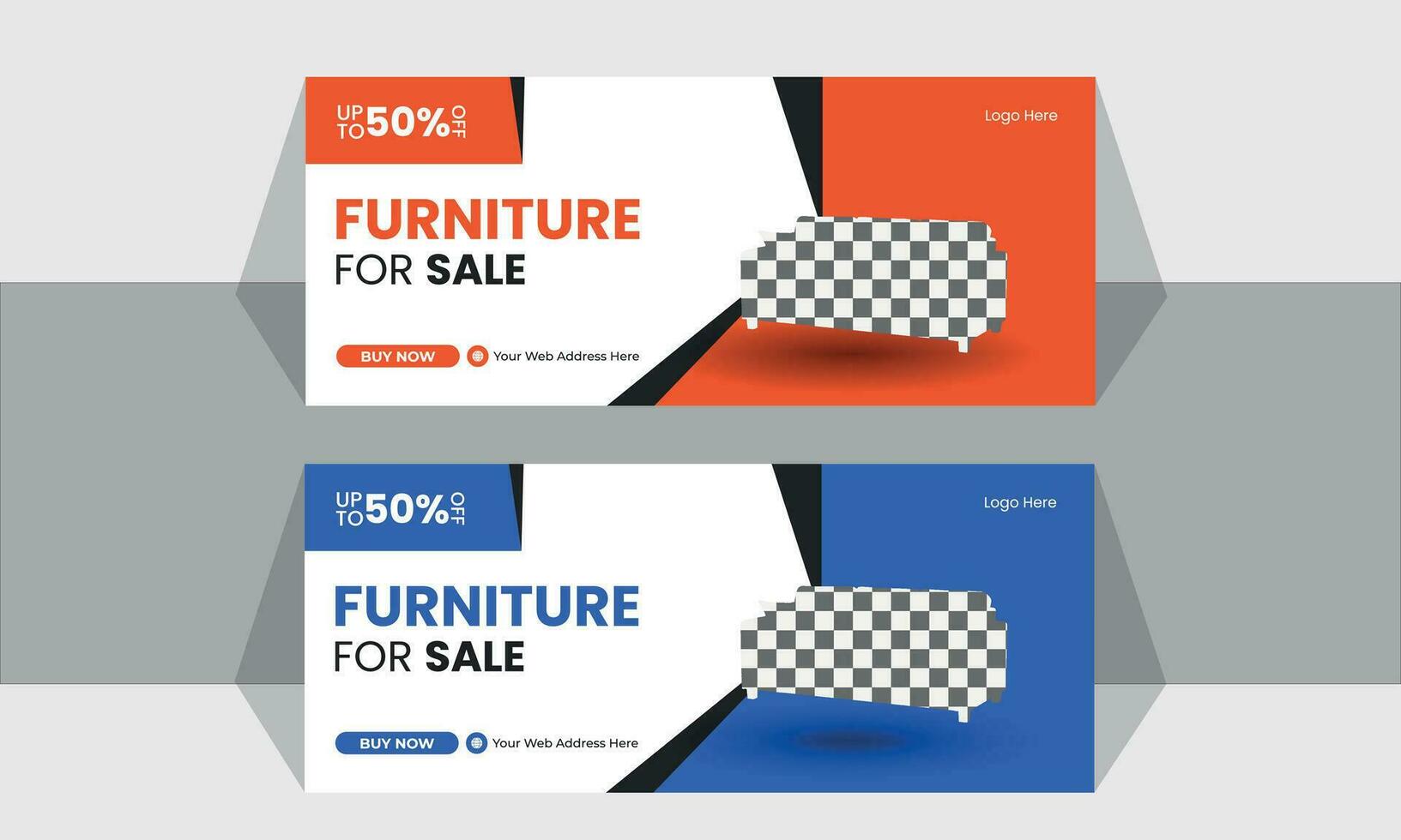 modern furniture for sale web banner design vector