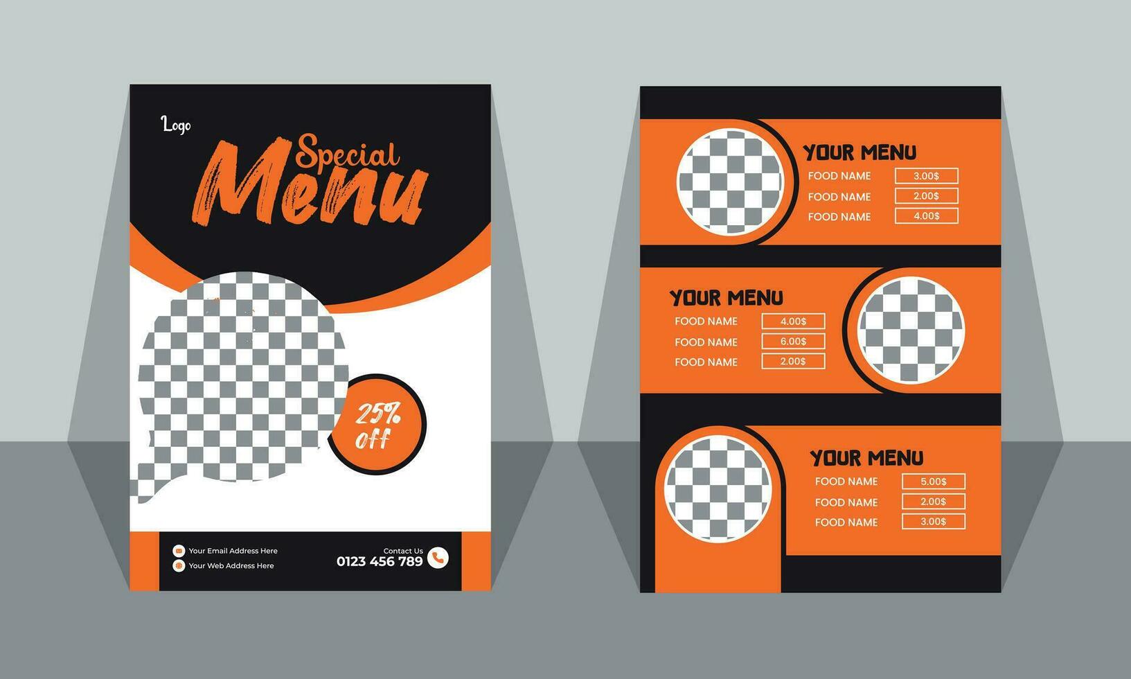 vector beautiful food menu design template