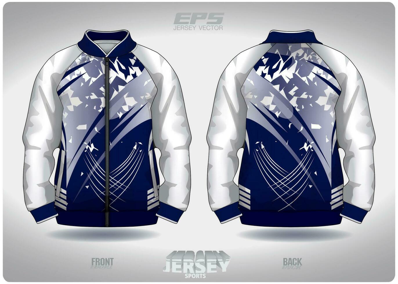 EPS jersey sports shirt vector.white blue ninja broken pattern design, illustration, textile background for sports long sleeve sweater vector
