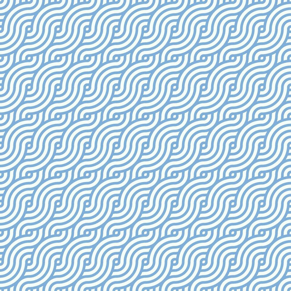 Blue seamless geometric japanese circles swirls and waves pattern vector