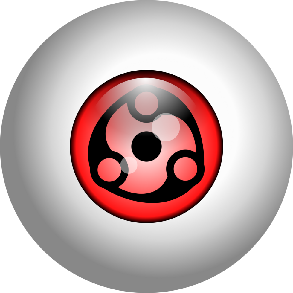 realistic mangekyou sharingan Madara eyeball transparent background png