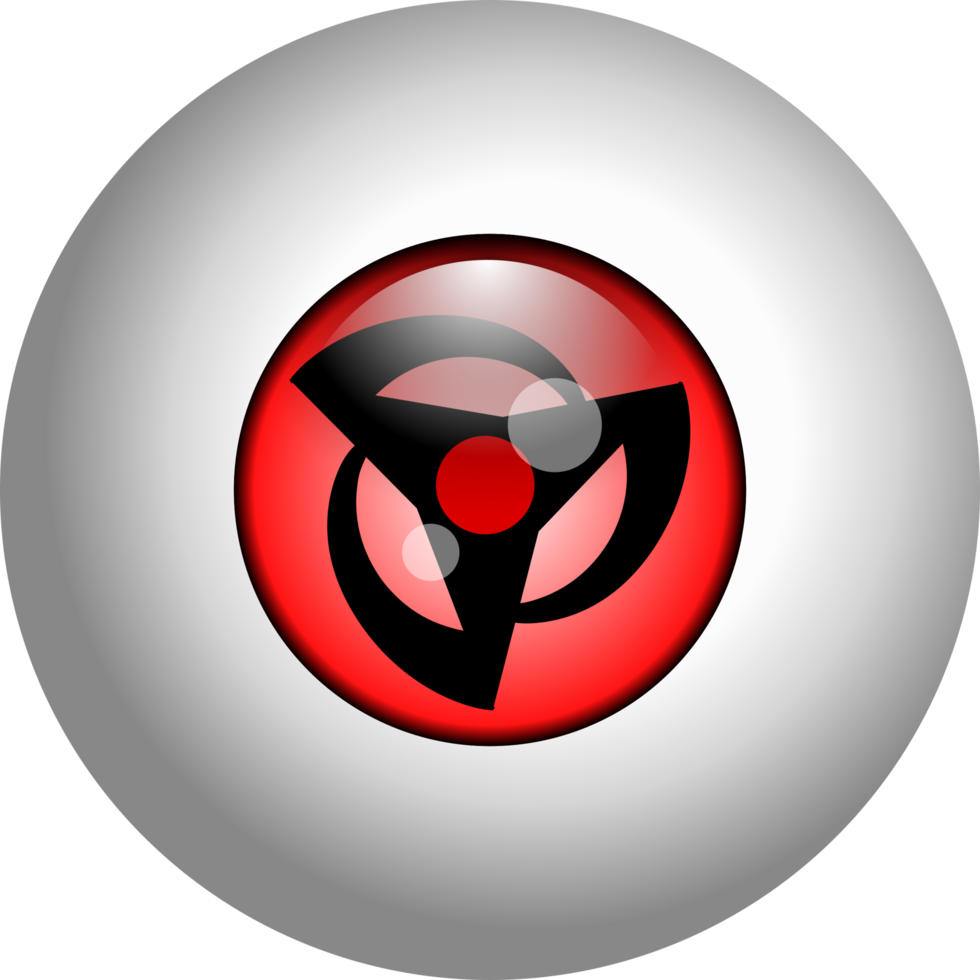 realistic mangekyou sharingan Kakashi Obito eyeball transparent background png
