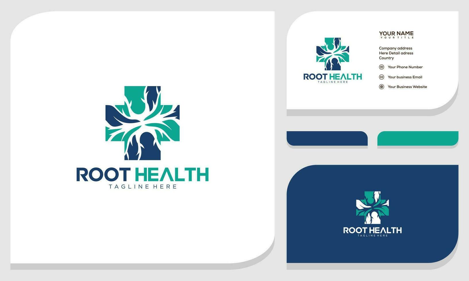 Creative abstract root of life with cross symbol combination on logo and business card design template vector