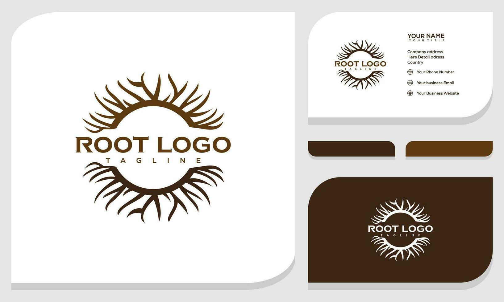 Creative abstract roots of life logo and business card design template vector