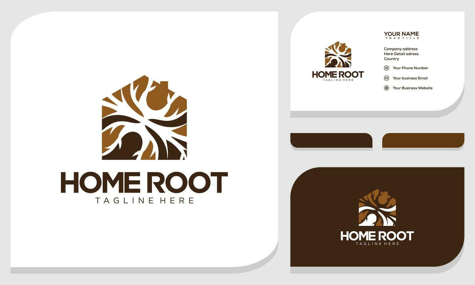 Creative abstract roots of life logo and business card design template vector