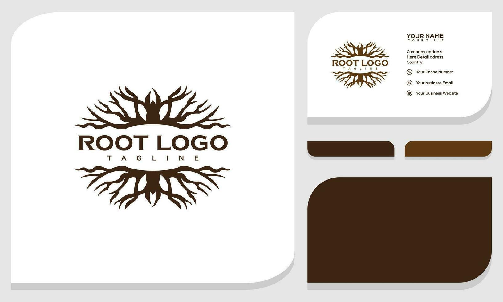 Creative abstract roots of life logo and business card design template vector