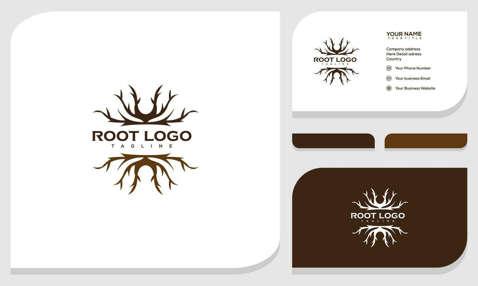 Creative abstract roots of life logo and business card design template vector