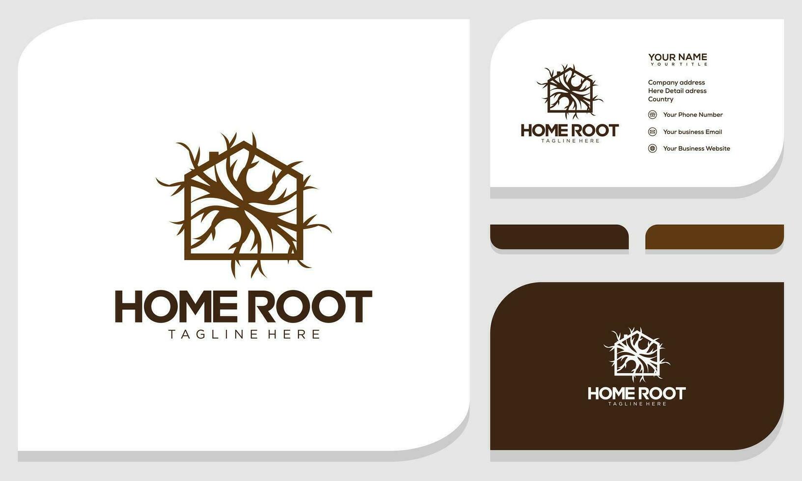 Creative abstract roots of life logo and business card design template vector