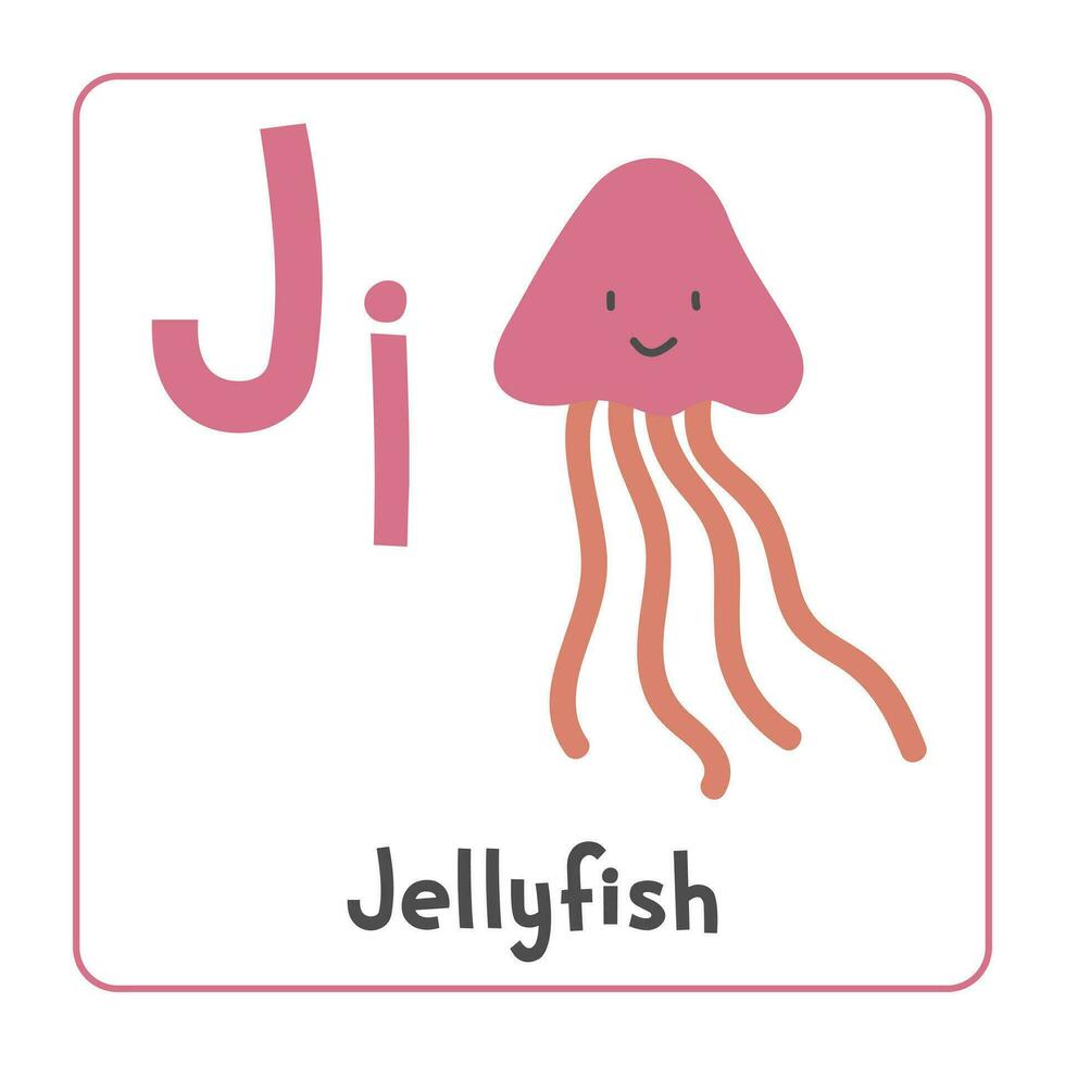 Jellyfish clipart. Jellyfish vector illustration cartoon flat style. Animals start with letter J Jellyfish clipart. Jellyfish vector illustration cartoon flat style. Animals start with letter J