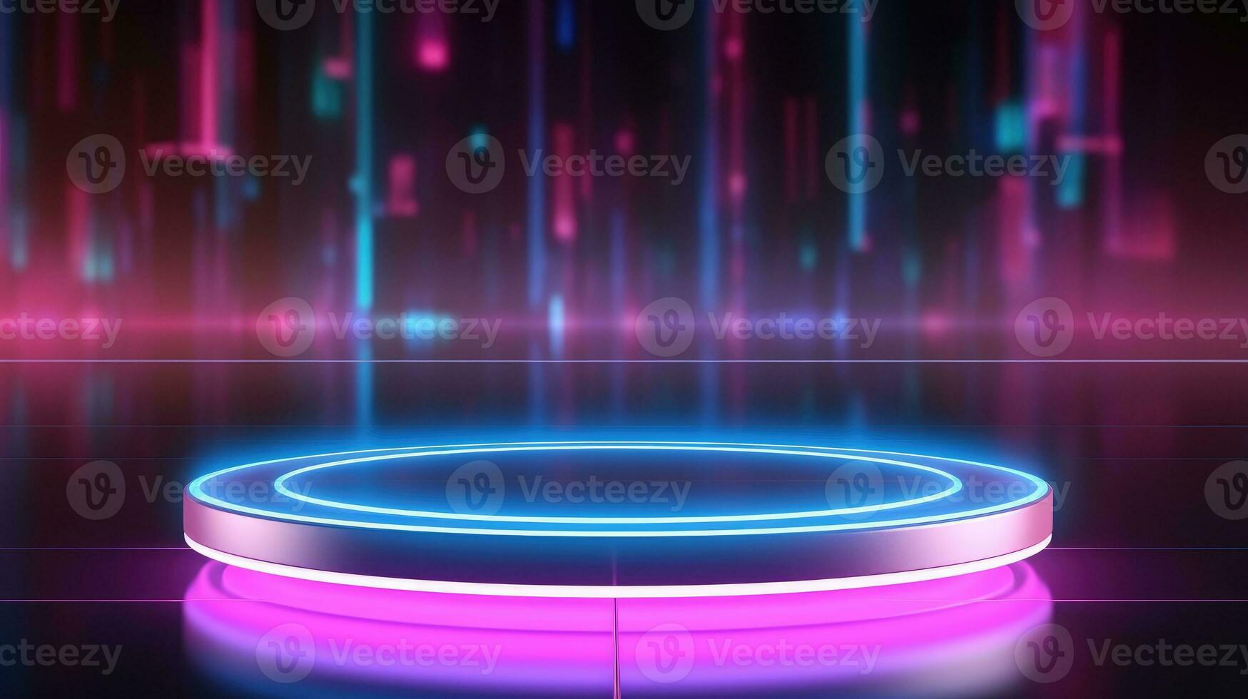 Product Presentation Podium with glow lights, tech podium, glow lights background photo