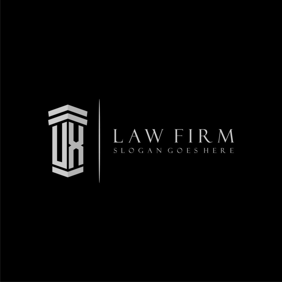 UX initial monogram logo lawfirm with pillar design vector