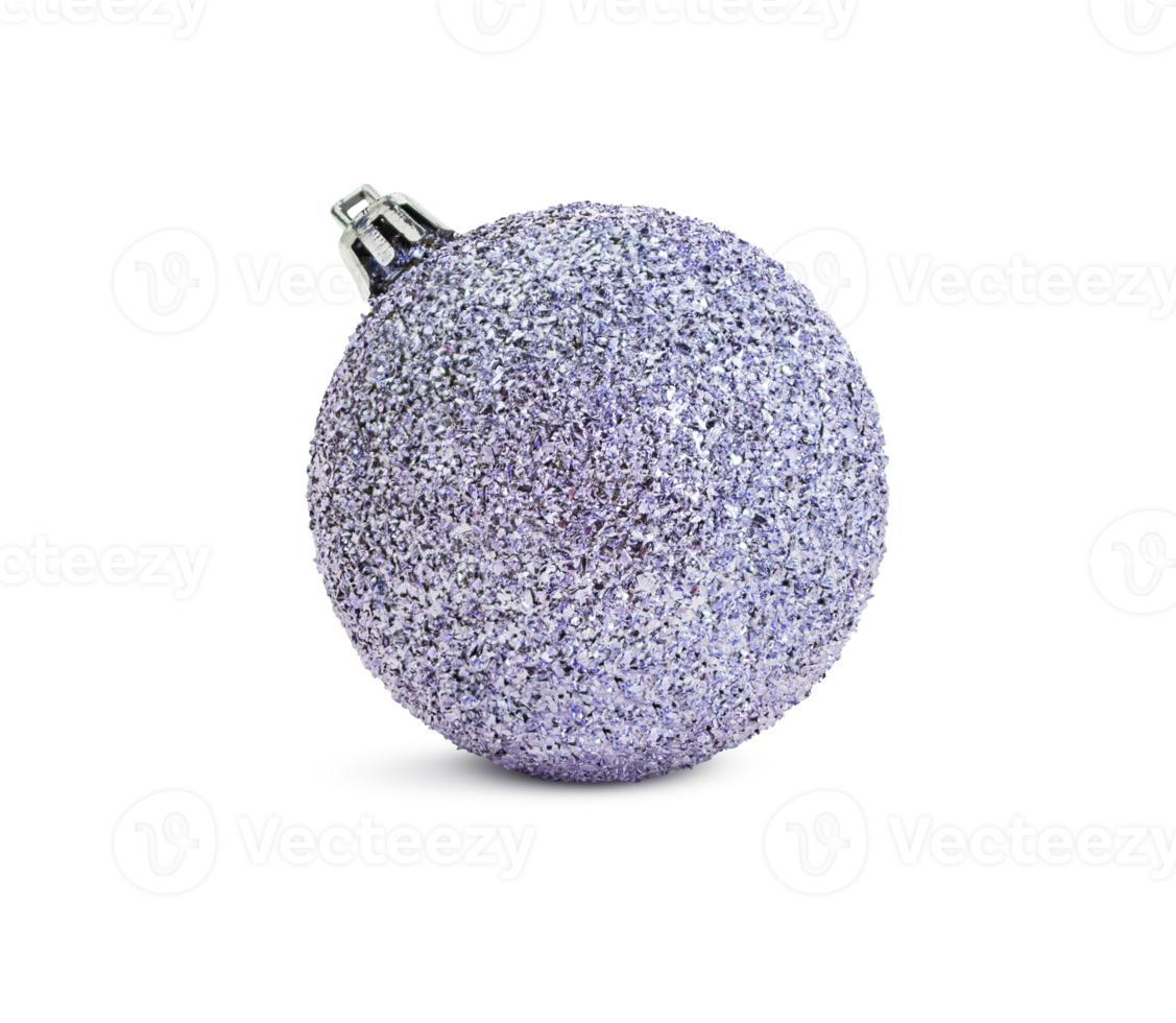 Shiny silver ball with big sparkles on isolated background. Christmas, New Year, design element. Copy space png