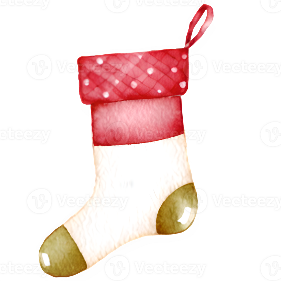 AI generated Christmas stocking watercolor clipart 34959066 PNG