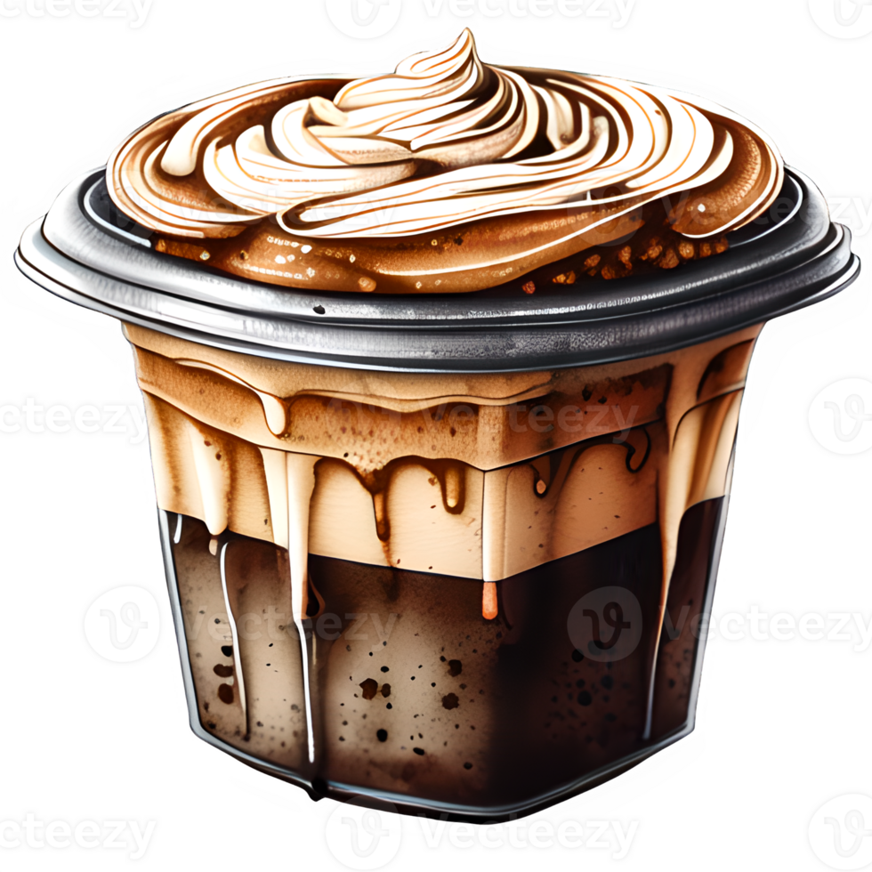 AI generated Frappe coffee clipart illustration png