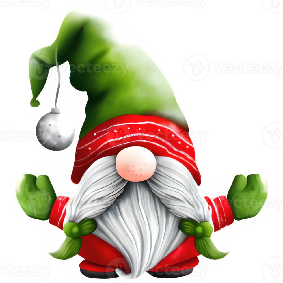 AI generated Christmas gnome clipart illustration png
