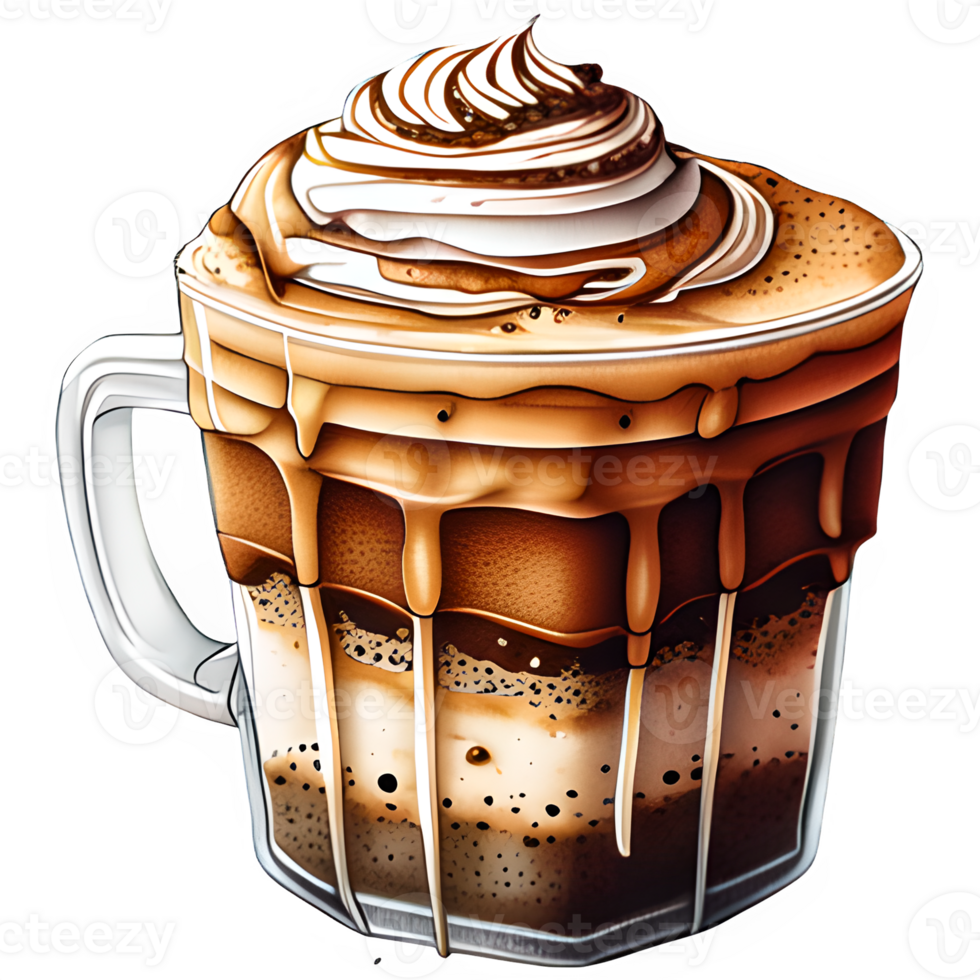AI generated Frappe coffee clipart illustration png