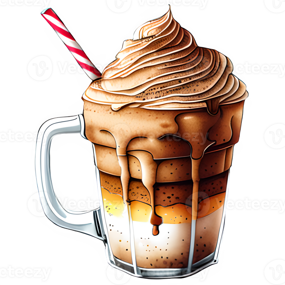 AI generated Frappe coffee clipart illustration png